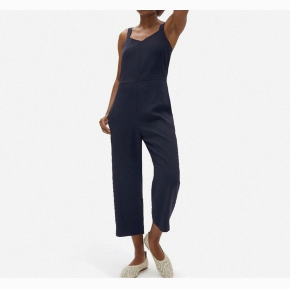 Everlane The Japanese GoWeave Slip Jumpsuit in Dark Blue Size 10